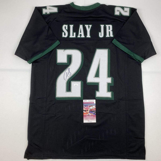 Autographed/Signed Darius Slay Jr. Philadelphia Black Football Jersey JSA COA