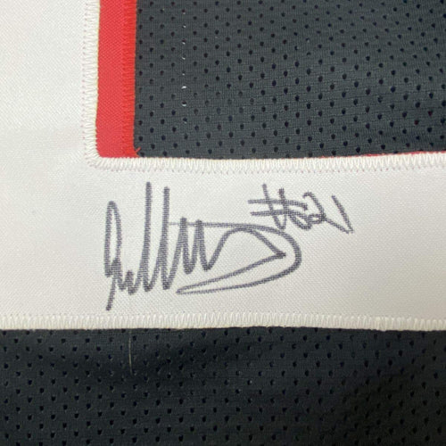 Framed Autographed/Signed Todd Gurley II 35x39 Atlanta Black Football Jersey Beckett BAS COA
