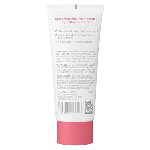 Dove Ultra Gentle Unscented Vulva Balm for Women - Hydrates Dry Intimate Skin-Perfect for Menopause, 3 oz