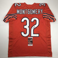 Autographed/Signed David Montgomery Chicago Bears Orange Football Jersey JSA COA