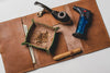 Luxurious Leather Tobacco Smoking Pipe Pouch Bag Organizer Case with Rolling pad.