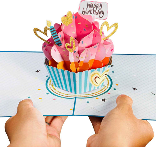 Happy Birthday Cupcake Pop Up Card, with Keepsake