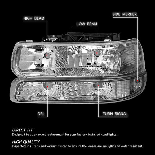 Clear headlight reflectors (99 - 02 Silverado 1500 00 - 06 chevy Tahoe)