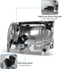 Dwvo Headlight Assembly Compatible With Ford F250 F350 F450 F550 Super Duty Pickup Truck Signal Lamps Chrome Housing Clear Lens Amber Reflector