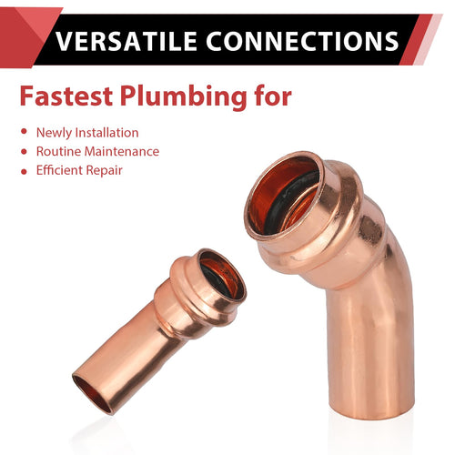 3/4" 45° Press Copper Street Elbow (Lead Free)