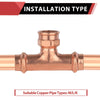 3/4" x 3/4" x 1/2" Copper Press x Press x Female Thread Tee (Lead Free) Plumbingsell