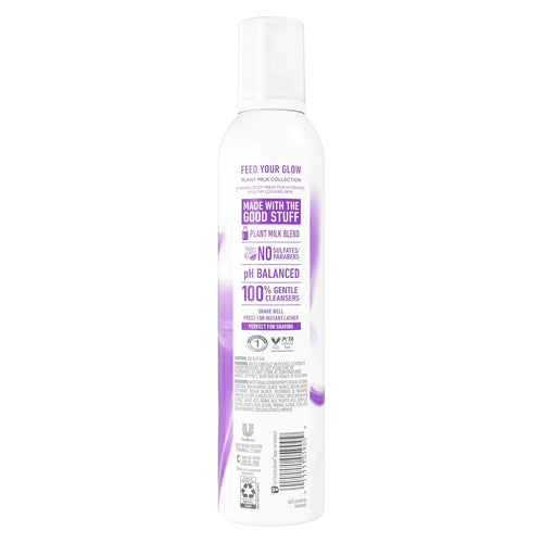 Dove Whipped Shower Foam for Women Rice Milk & Velvet Açaí for Hydrated & Soft Skin 10.3 FO