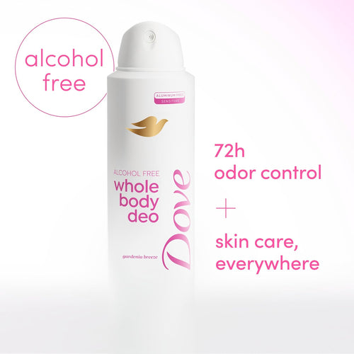 Dove Whole Body Deo Alcohol Free Deodorant Spray for Women Gardenia Breeze 4 oz