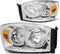 Factory Style / Chrome housing with amber corner Clear lens