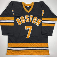 Autographed/Signed Phil Esposito Boston Black Hockey Jersey JSA COA