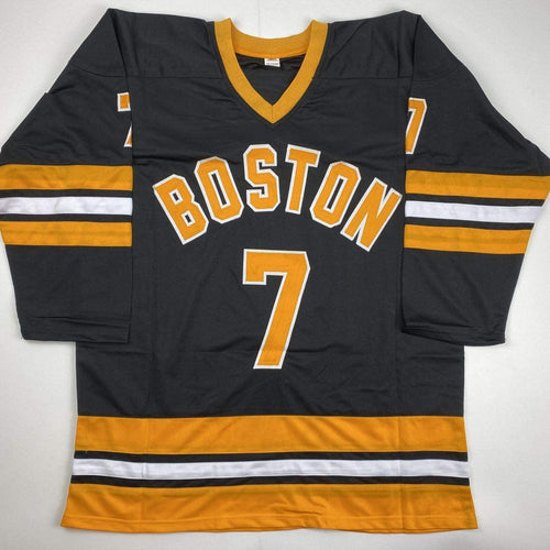 Autographed/Signed Phil Esposito Boston Black Hockey Jersey JSA COA