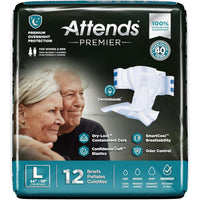 Attends Premier Adult Disposable SmartCool® Briefs L 44-58" 12x