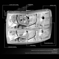 Dna Motoring Hlohcsil07chcl1 Chrome Housing Headlights Compatible With 0713 Silverado 15002500 Hd 3500 1500
