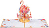 Floral Flamingo Pop Up Card - Frndly 8" x 6"