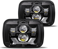 2020-2021 New Osram Chips 180w Dot 500 Brighter Antiglare H6054 5x7 7x6 LED Headlights With Turn Signal Drl Hilow Sealed Beam Compatible Jeep Cherokee Xj Wrangler Yj Ford Chevrolet Gmc Toyota Nissan Etc