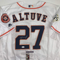 Autographed/Signed Jose Altuve Houston White Baseball Jersey JSA COA