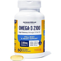 Ocean Blue Professional 2100 Omega-3 Minis – 2100mg Fish Oil, Orange Flavor