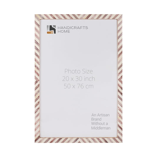 Poster Frames Chevron Collection Bone Inlay, Brown, 5 Sizes