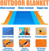 DYYBeach Blanket, Extra Large Oversized 10'X 9' for 7 Adults Soft Beach Mat, with 6 Stakes & 6 Pockets, Waterproof Sandless Picnic Mat Easy