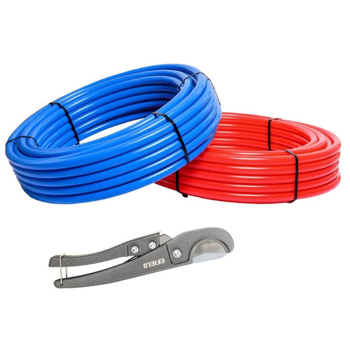3/4" 150ft, 75ft x 2, PEX-B Pipe, Red & Blue & Cutter Plumbingsell