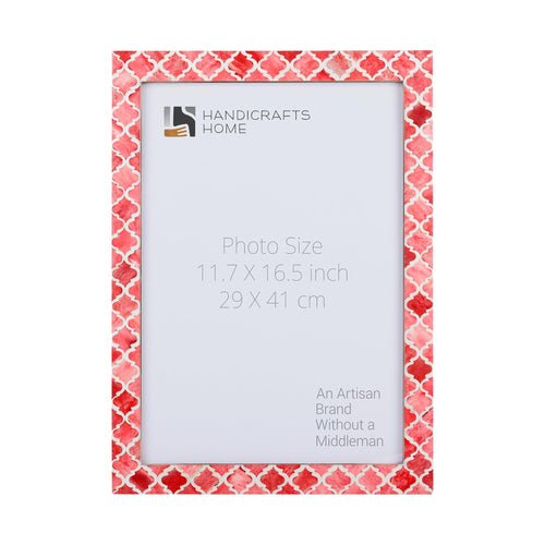Moroccan Poster Frames Bone Inlay, Red, 6 Sizes