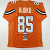Autographed/Signed David Njoku Cleveland Football Orange Jersey JSA COA