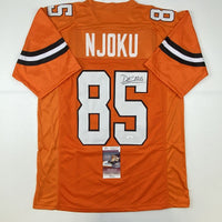 Autographed/Signed David Njoku Cleveland Football Orange Jersey JSA COA