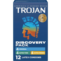 Trojan Discovery Pack 12 Lubricated Latex Condoms