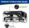 Autosaver88 Headlight Assembly Compatible With 19992002 Chevy Silverado 20002006 Tahoe Suburban Headlamp Bumper Lights Black Housing Reflector Chrome
