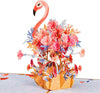 Floral Flamingo Pop Up Card - Frndly 8" x 6"
