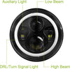 Moclever Round Halo LED Headlight 2pcs 7 Inch Headlights 6000 Lumens Offroad Light Angle Eyes Compatible With Jep Wrangler Tj Jk Cj H4 To H13 Adapter Plug And Play