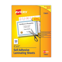 Avery® Clear Self-Adhesive Laminating Sheets