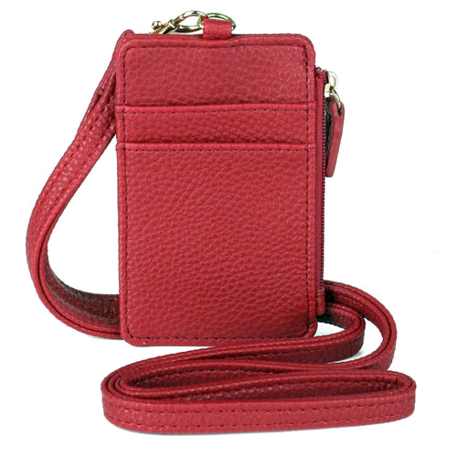 Julia Buxton Women's Pebble RFID Pik-Me-Up Convertible Lanyard, Red EasyOptionXY LLC