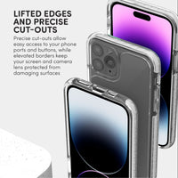 iHome Silicone Velo Case for iPhone 14 Pro Max, Clear/White EasyOptionXY LLC