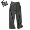 Retro Oblique Belted High Waist Straight Wide Leg Jeans for Cowgirls