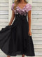 Purple Flowers Black / S