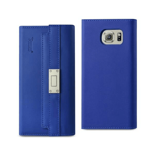 Samsung Galaxy S6 Genuine Leather Rfid Wallet Case And Metal Buckle Belt In Ultramarine EasyOptionXY LLC