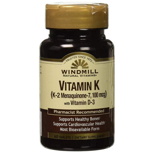 Windmill® Vitamin K2 with Vitamin D3 Tablet, 60 EA