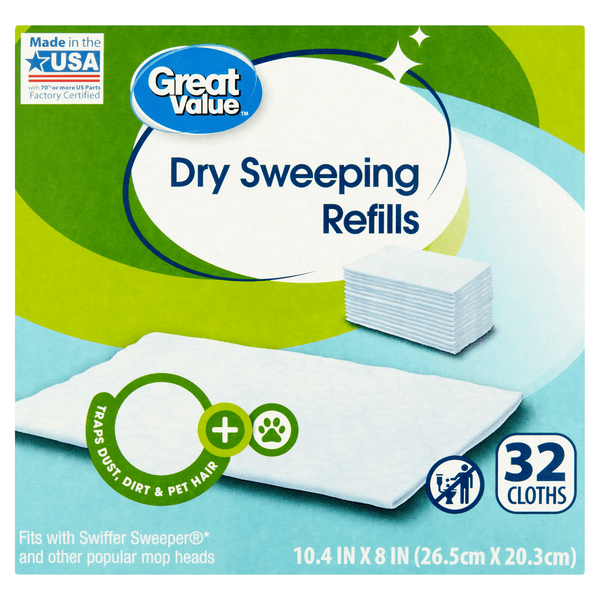 Great Value Dry Sweeping Cloth Refills, 32 Count EasyOptionXY LLC