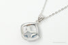 Blue Crystal Cubic Zirconia Butterfly Sterling Silver Necklace
