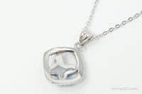 Blue Crystal Cubic Zirconia Butterfly Sterling Silver Necklace