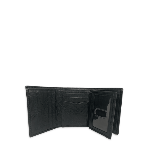 George Men's Adult Antique Crunch Trifold Wallet Black EasyOptionXY LLC
