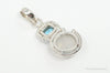 Large Designer SAJEN Blue Topaz Moonstone Sterling Necklace Pendant