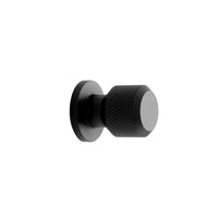 Knurled Backplate "Manor" Matte Black Cabinet Knobs and Drawer Pulls Euro • Knobs