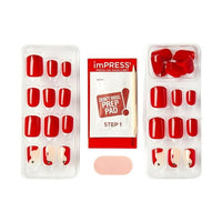 KISS imPRESS Long-Lasting Short Square Gel Press-On Nails, Glossy Medium Red, 'Adore You', 33 Ct. EasyOptionXY LLC