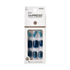 KISS imPRESS 'Let it Flow' Press-On Nails, Blue & White, Short Length, Square Shape, 33 Ct. EasyOptionXY LLC