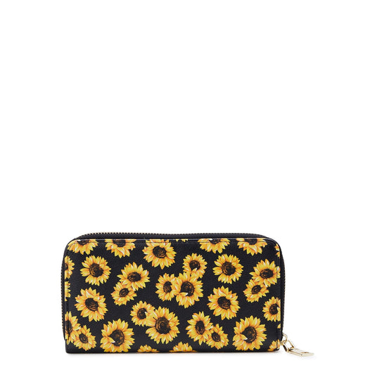 No Boundaries Women's Zip Around Wallet, Sunflower EasyOptionXY LLC