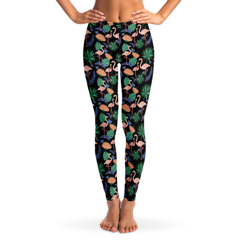 Flamingo Exotic Floral Leggings