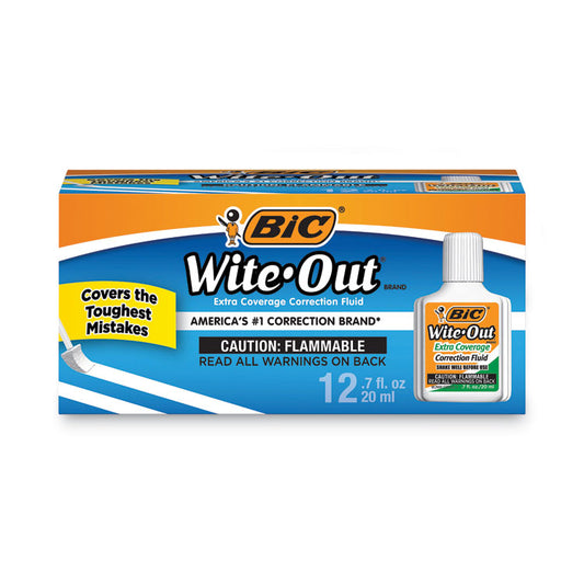 BIC® Wite-Out® Brand Extra Coverage Correction Fluid