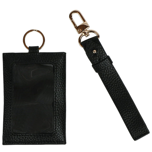 Essentials Brand Women's Adult Polyester Wrist Lanyard with Black Wallet EasyOptionXY LLC